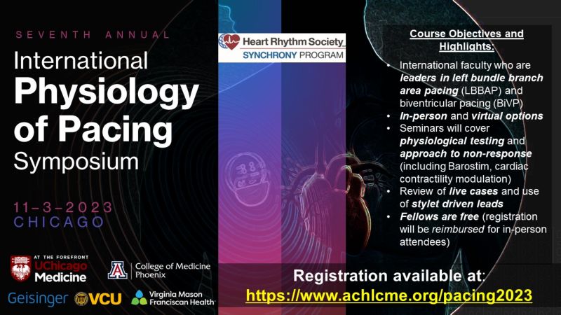 ACHL 7th Annual Physiology of Pacing Symposium 2023