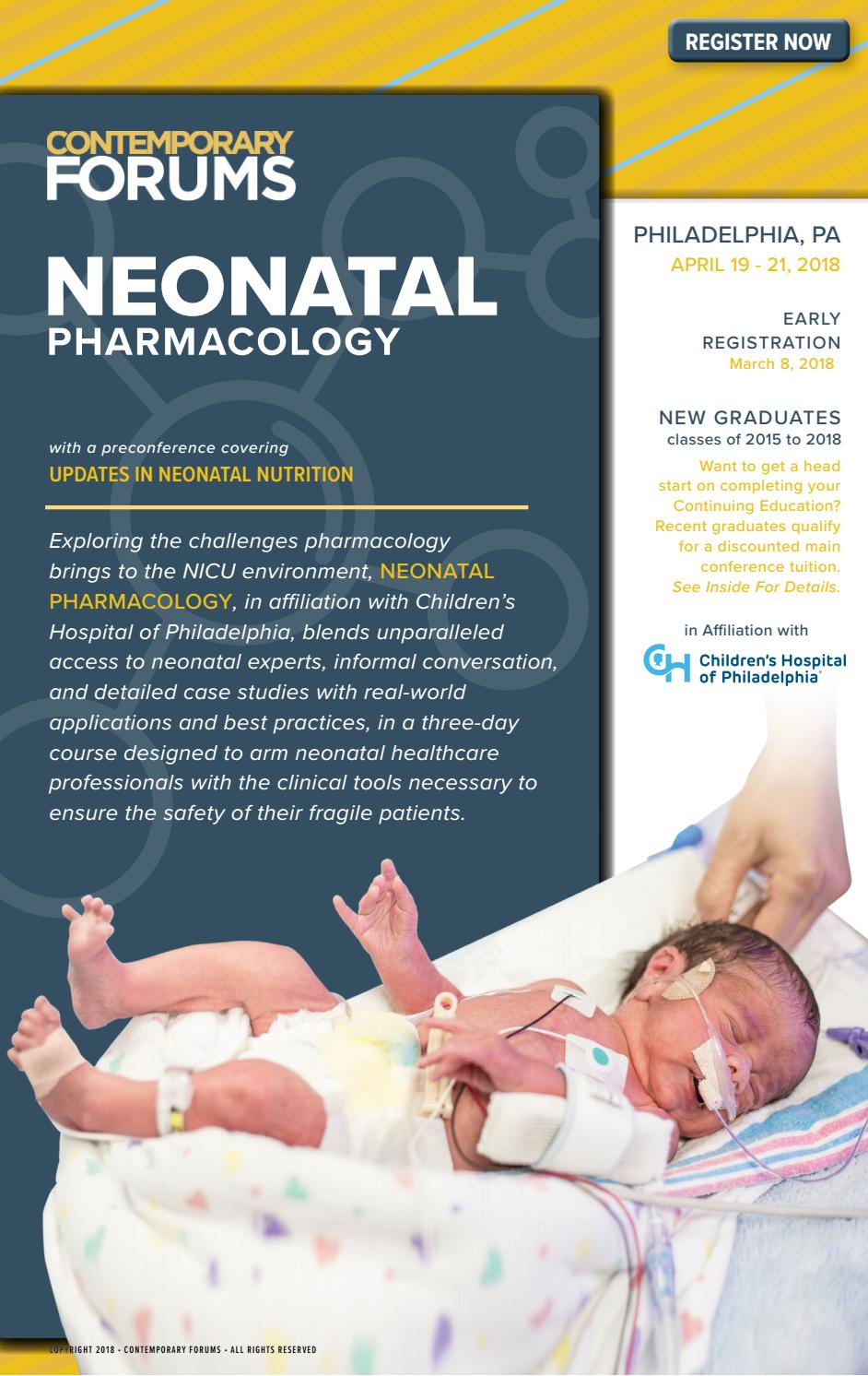 Contemporary Forum Neonatal Pharmacology 2018