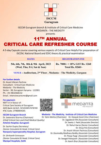 Indian SCCM 11th Annual Critical Care Refresher Course 2023