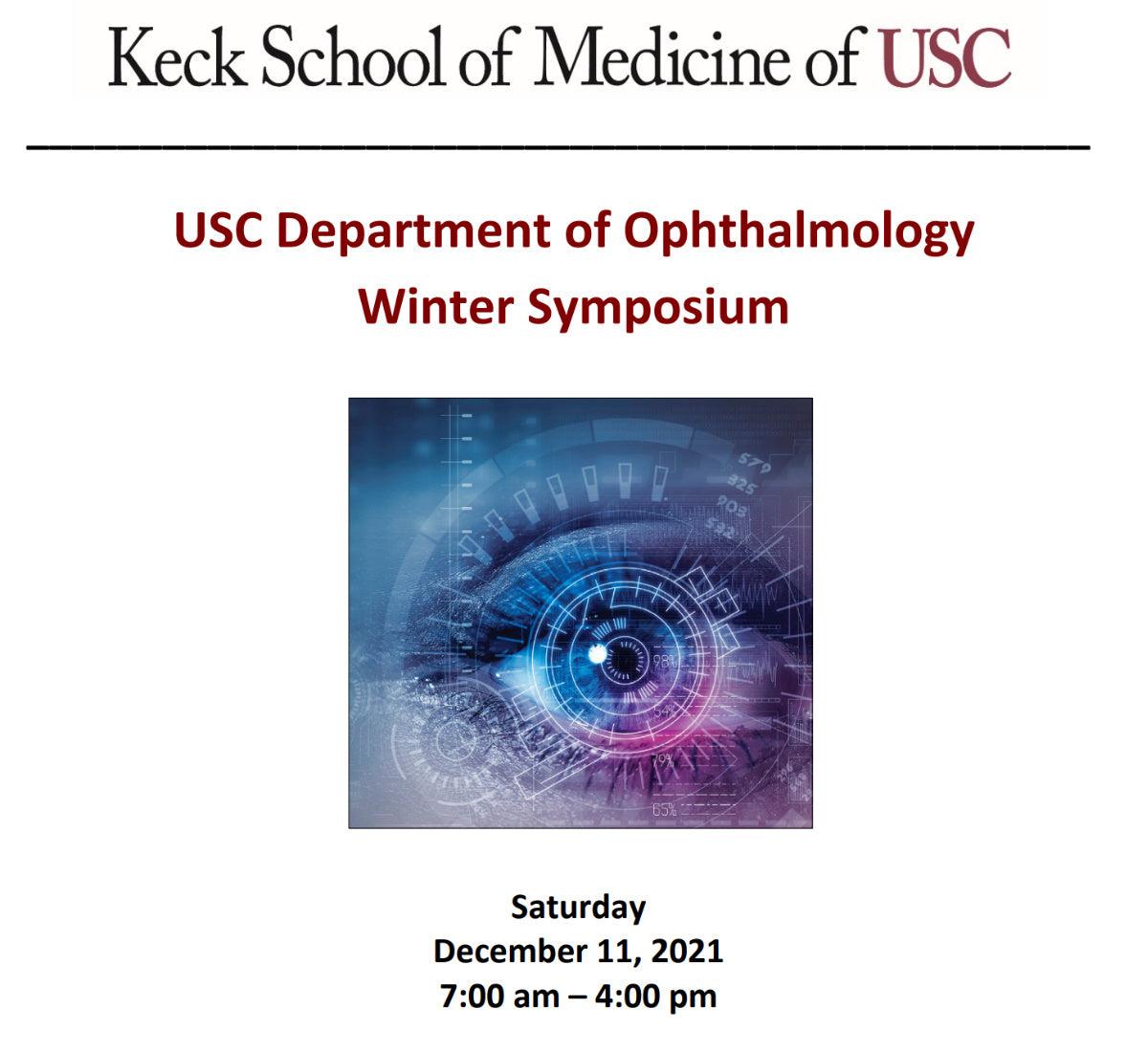 Keck USC Department of Ophthalmology Winter Symposium 2021