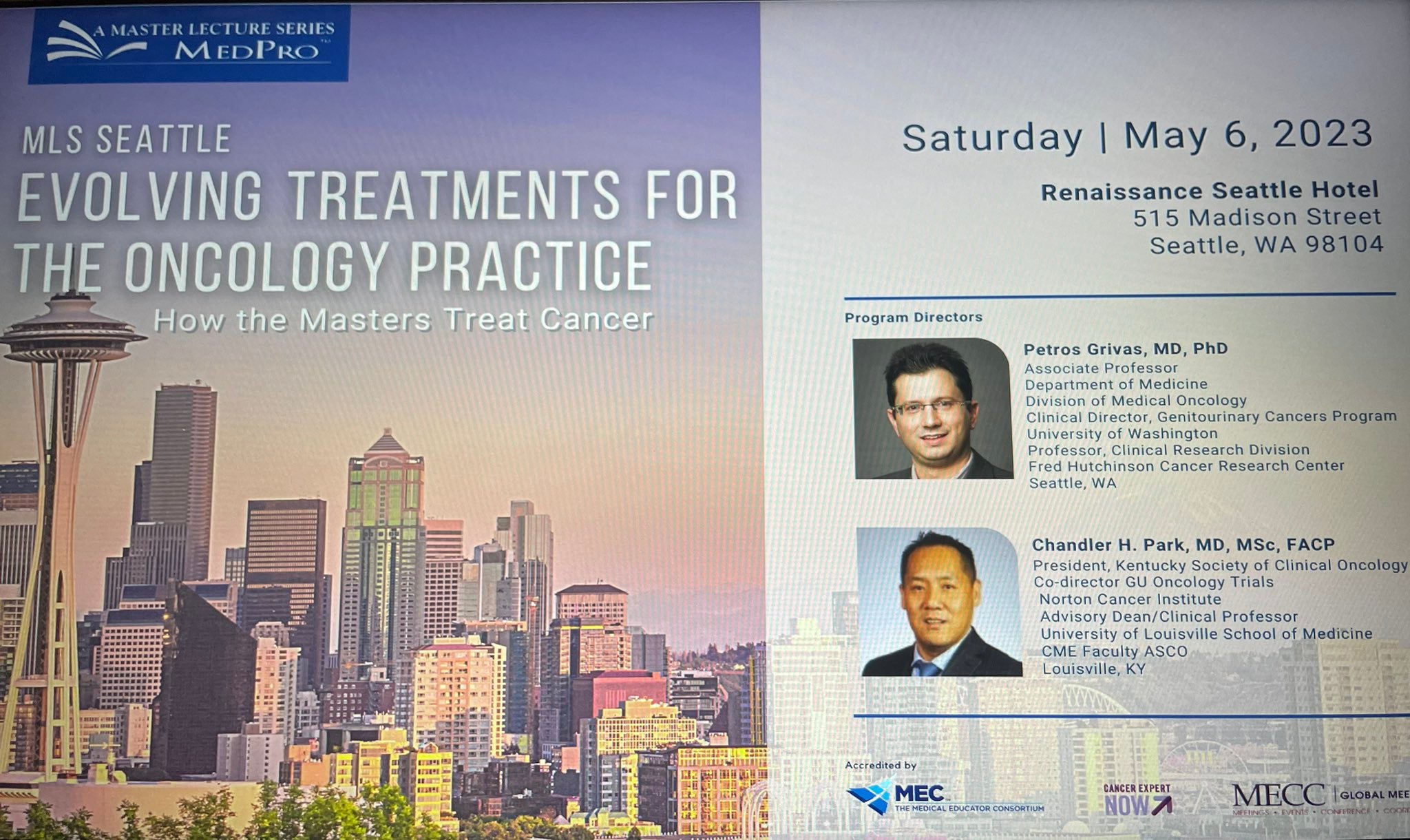 MECC Master Lecture Series Evolving Treatments for the Oncology Practice 2023 Washington