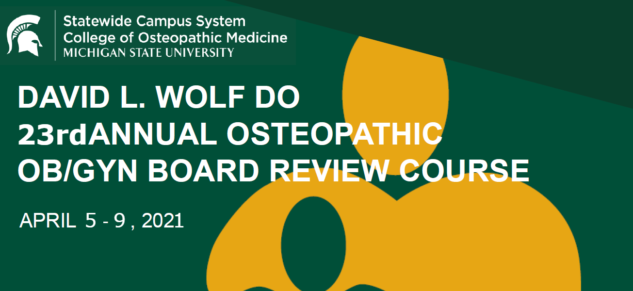 Michigan David L. Wolf, DO SCS 23rd Annual Osteopathic OB GYN Review Course 2021