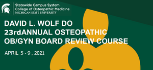 Michigan David L. Wolf, DO SCS 23rd Annual Osteopathic OB GYN Review Course 2021