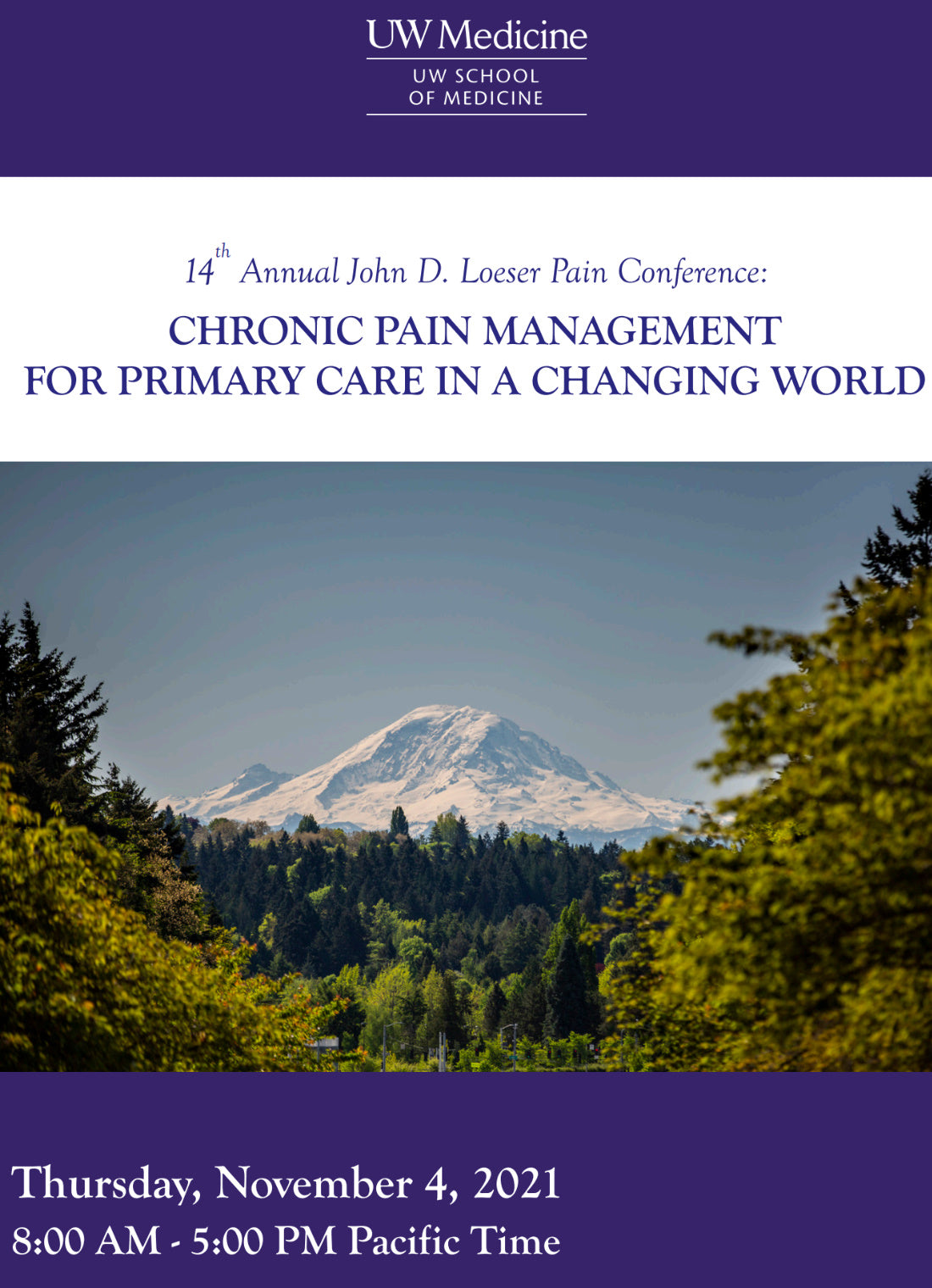 UW (Washington) 14th Annual John D. Loeser Pain Conference Chronic Pain Management for Primary Care in a Changing World 2021