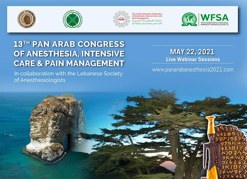 World Federation Of Societies of Anaesthesiologists 13th Pan Arab Congress of Anesthesia, Intensive Care & Pain Management 2021