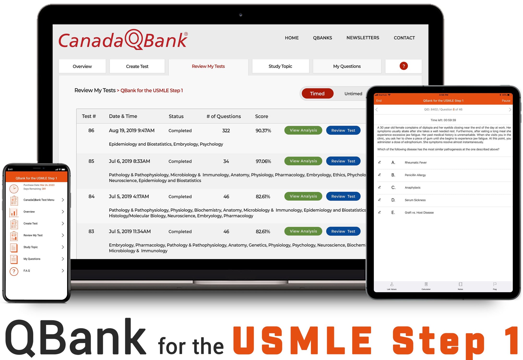CanadaQbank USMLE Step 1 2022 Flashcards (PDF) - Medical Videos | Board Review Courses