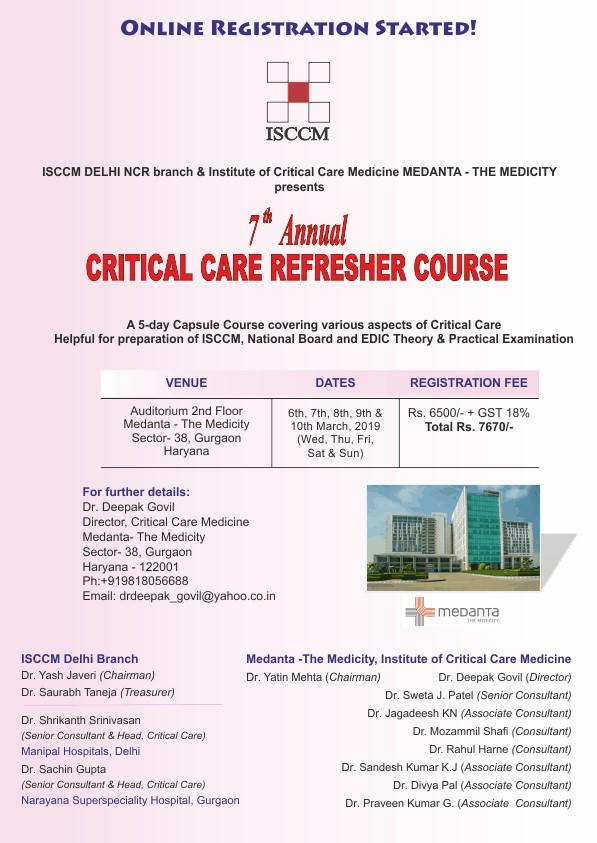 ISCCM 7th Annual Critical Care Refresher Course 2019 - Medical Videos | Board Review Courses