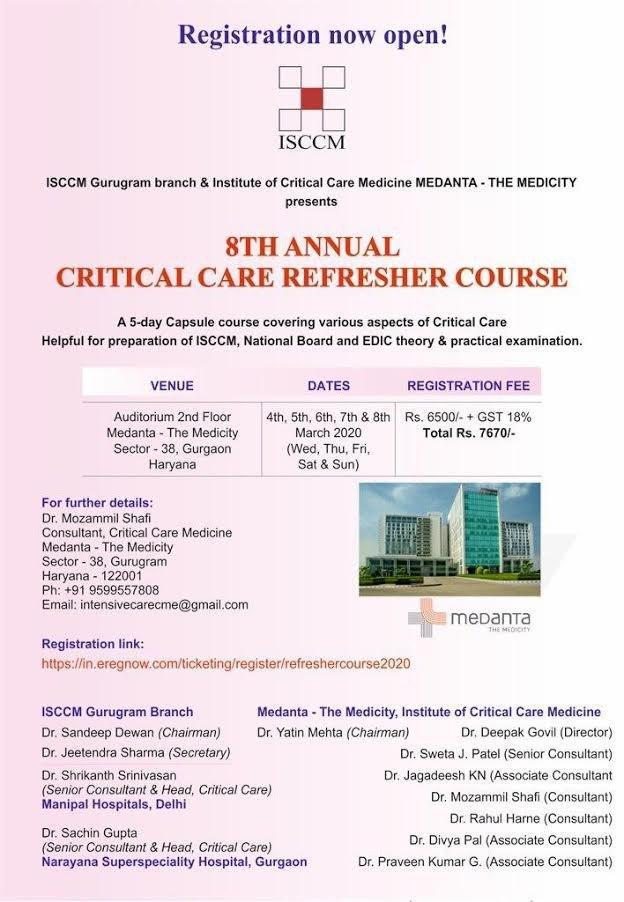 ISCCM 8th Annual Critical Care Refresher Course 2020 - Medical Videos | Board Review Courses